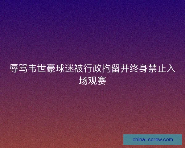 辱骂韦世豪球迷被行政拘留并终身禁止入场观赛
